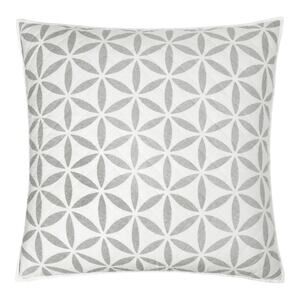 NEW Fieldcrest Geo Euro Pillow Sham in Gray/White (Size: 26" x 26")